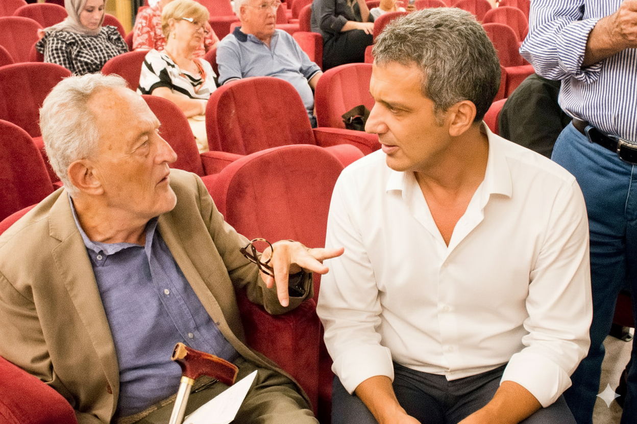 Nino Argentati con Paolo levi, critico internazionale di arte