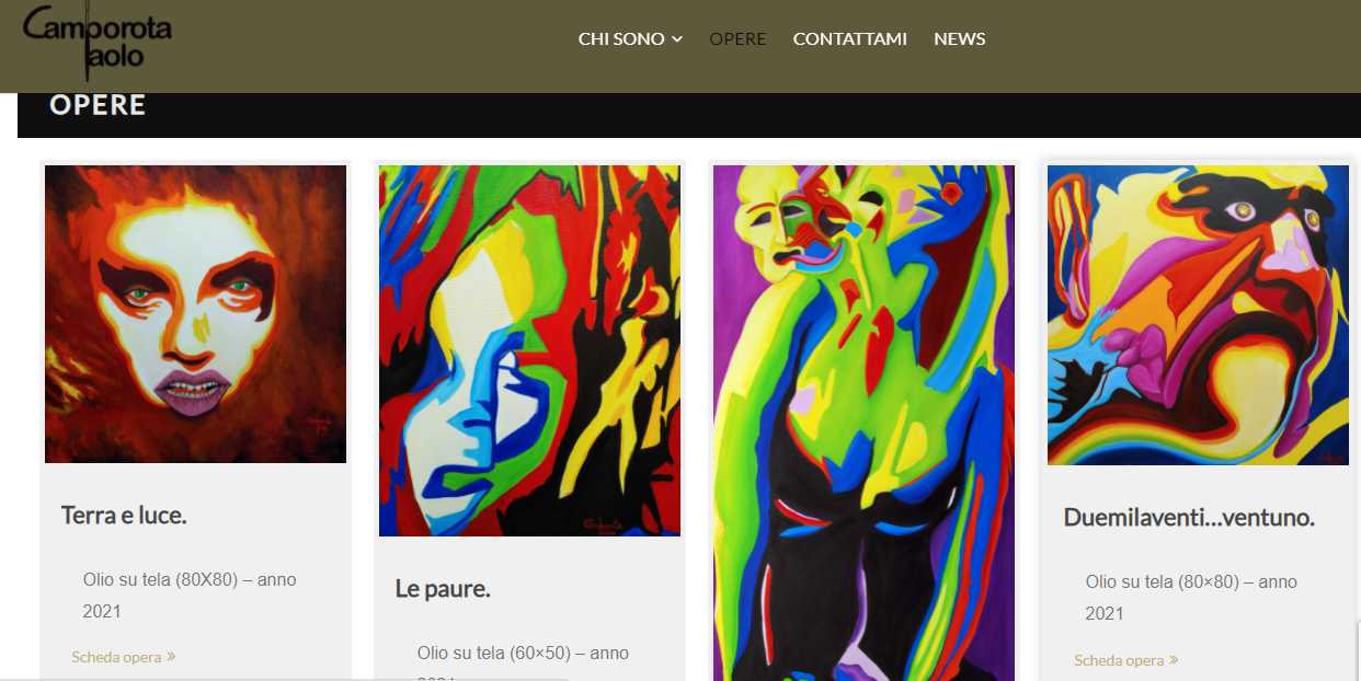 Screenshoot dei siti web per pittori realizzati da PitturiAmo