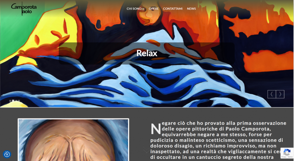 Sito web dell'artista contemporaneo Paolo Camporota dedicato alla promozione dell'arte e alla vendita di quadri online