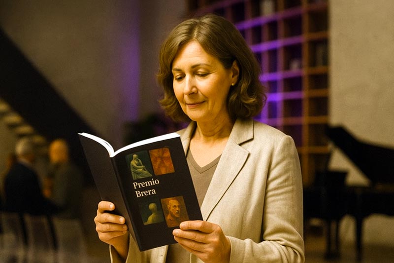 artista consulta il Catalogo del Premio Brera 2026