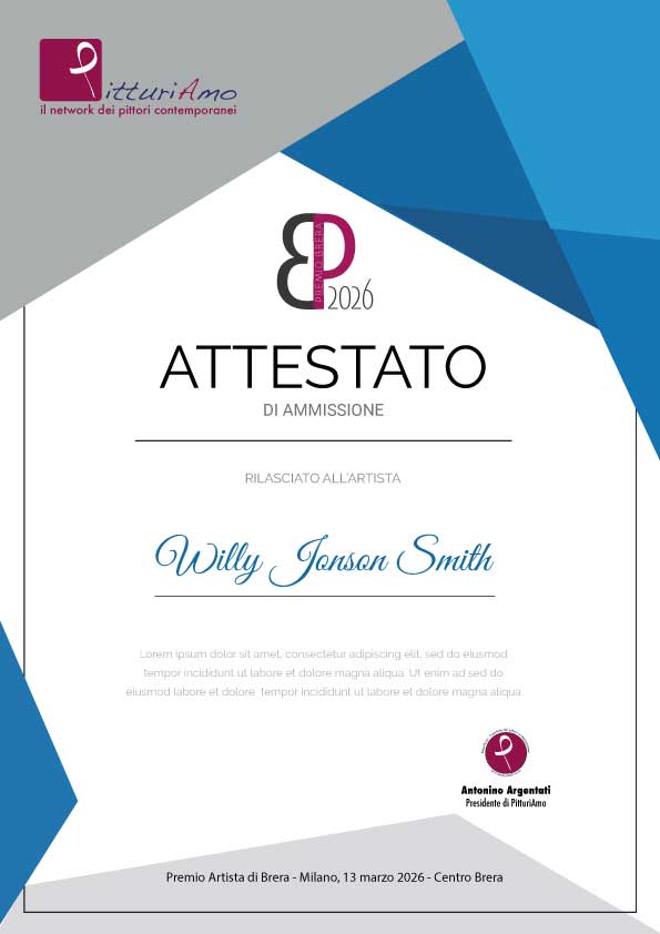 Attestato Premio Artista di Brera