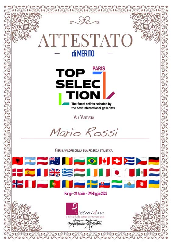 Attestato Top Selection Paris