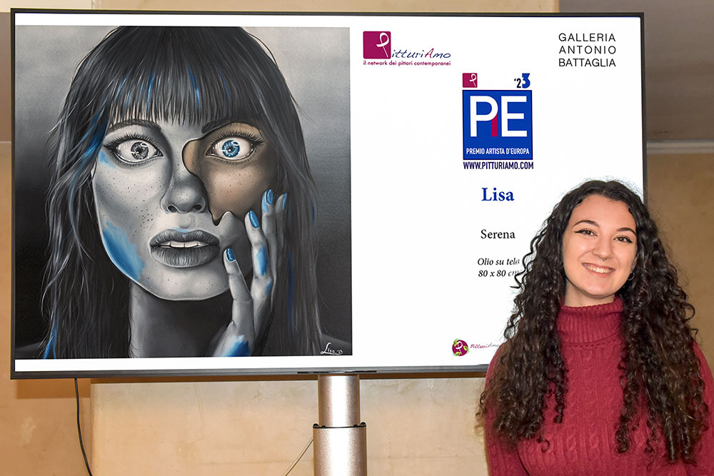 L'artista Lisa espone in video la sua opera "Serena" al Premio Artista d'Europa 2023