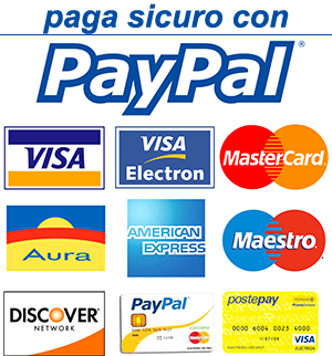 Si accettano pagamenti con PayPal o con carta di credito senza account PayPal